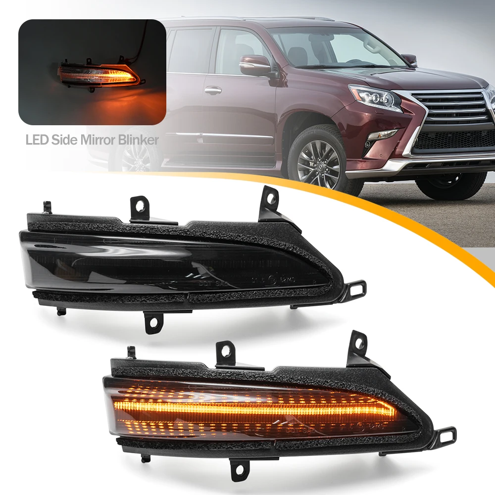 

2X Smoke Lens Led Turn Signal Light For Lexus GX460 LX570 LX450D 2013-2021 Dynamic Side Mirror Indicator Lamps Rearviewer