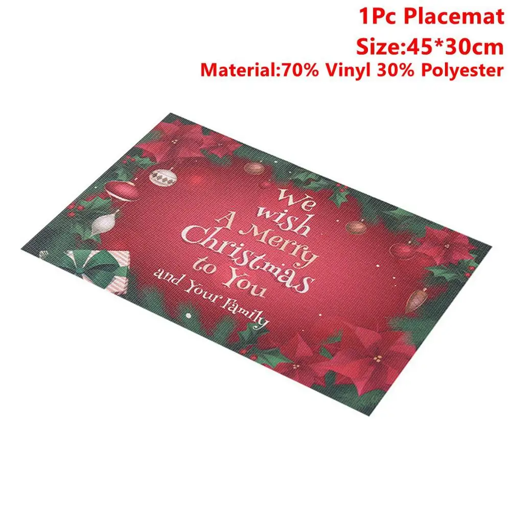 Placemat 1 Taoup льняные рождественские настольные флаги, Рождественский Настольный Декор для дома, Рождественский Настольный коврик, Рождественская скатерть с лосем, скатерть для стола Noel - Цвет: Placemat 1