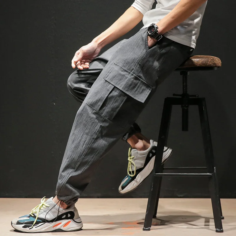 

2020 Spring Main Push Large Size Japanese-style Macheda Elasticity Workwear Beam Leg Capri Pants M-5x HK