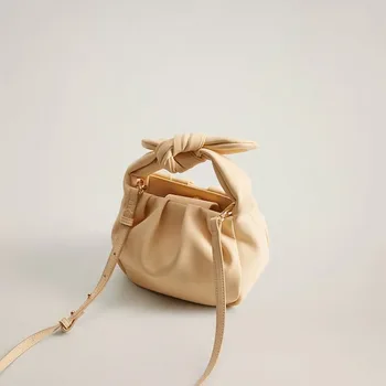 

2020 Ins Small Bag Soft Leather Folds Bag Hand Bag Single Shoulder Angle Shoulder Bag #25