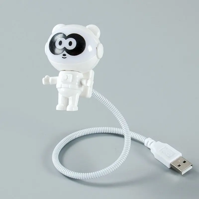 Flexible Cute Panda USB Powered Mini LED Night Light With ON OFF Switch Reading Lamp Bulb for Laptop PC Powerbank Charger