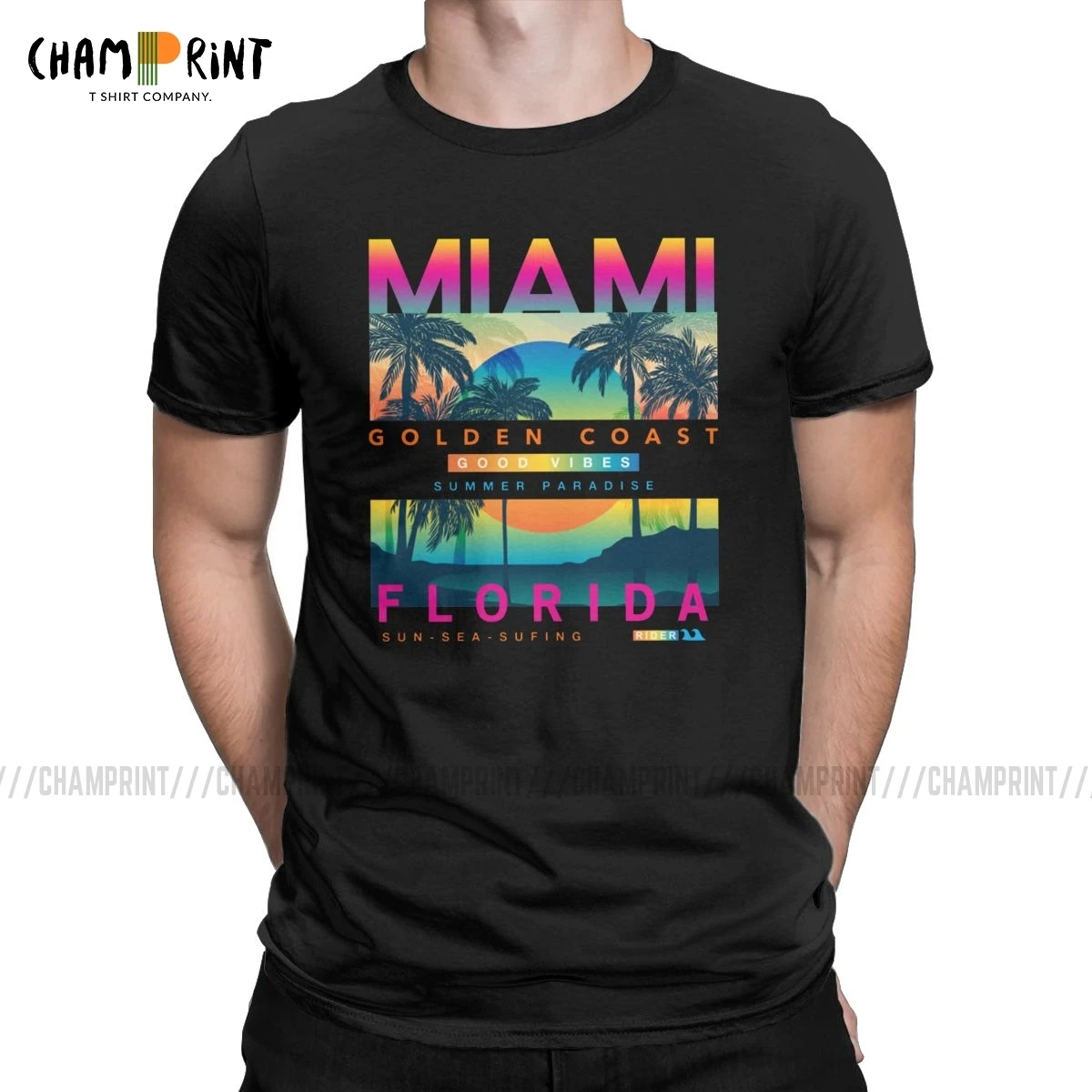 Мужская футболка с надписью I Love Miami Флорида лето Майами-Бич Забавные футболки из
