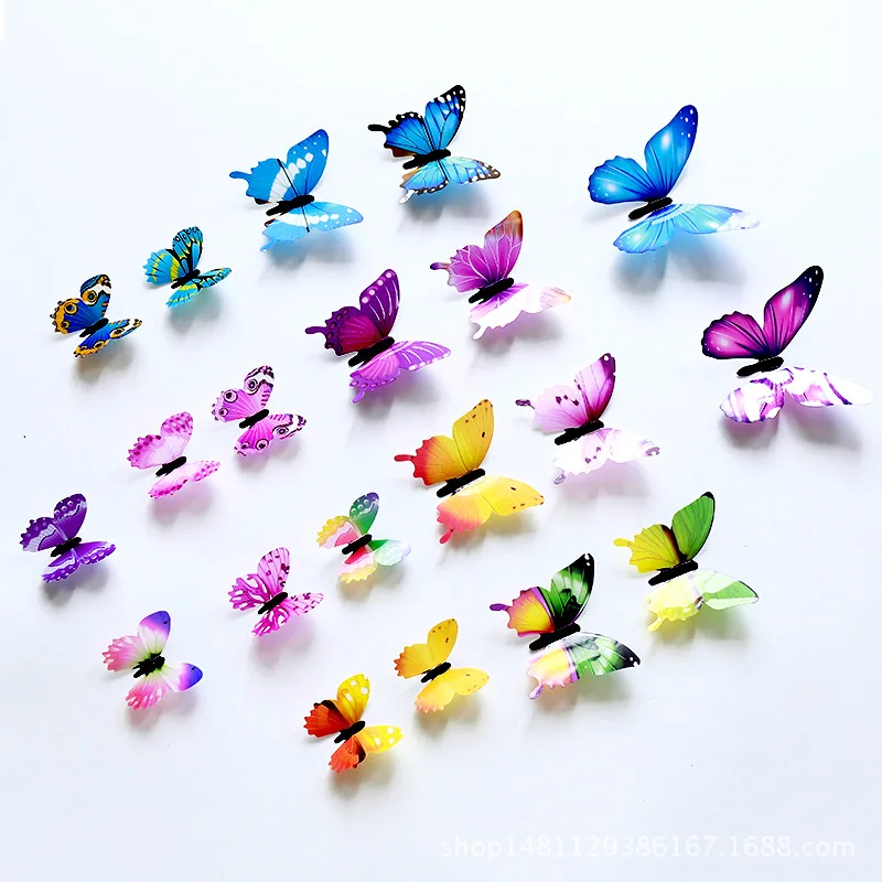 3D бабочка Красочный ночник светящаяся для гостиной спальни свадьбы настенная