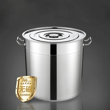 

Energy-saving soup barrel stainless steel with lid thickened large capacity soup pot brine barrel composite bottom barrel