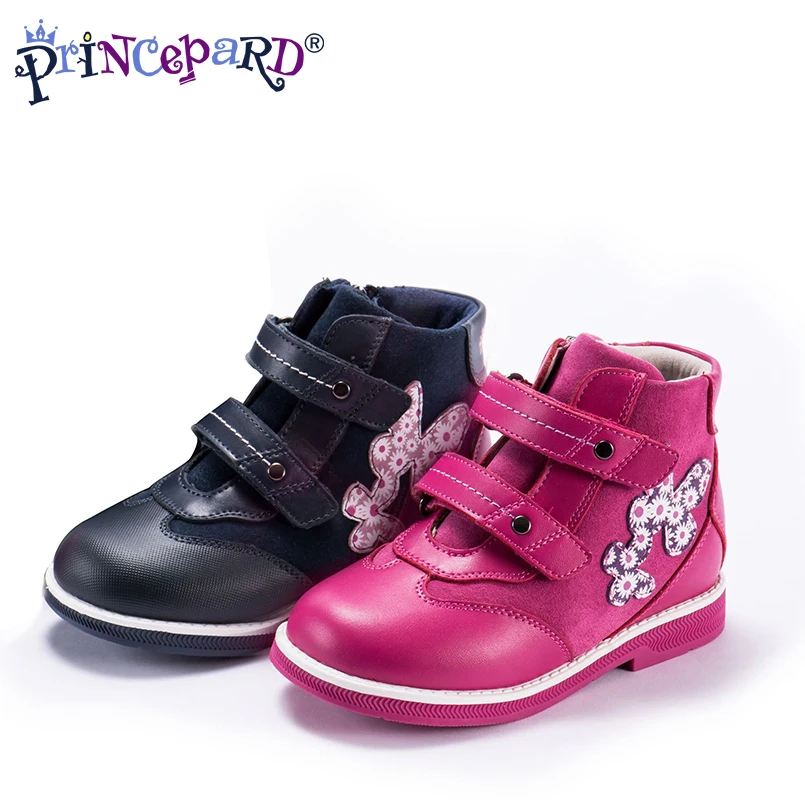Princepard/Новинка года; ортопедическая обувь для детей; повседневная детская ортопедическая обувь из натуральной кожи темно-синего цвета для девочек и мальчиков; размеры 28-36