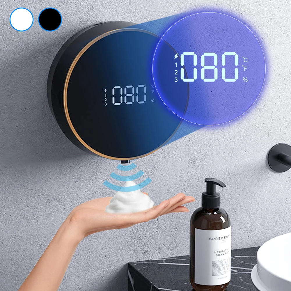 White Matedepreso Touchless Automatic Soap Dispenser Cordless Infrared Sensor Foaming Dispenser for Kitchen Bathroom 