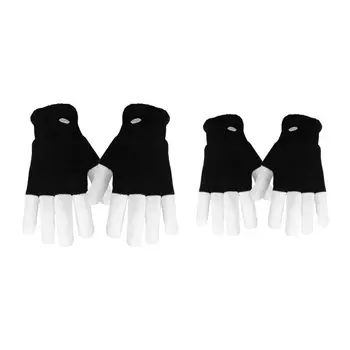 

Kids LED Flashing Gloves Half-finger Light Gloves with Battery Halloween Props E65D