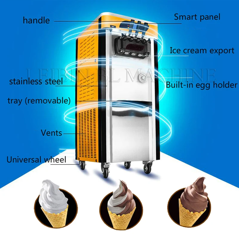 Горячая 28 л/ч цвет распыления материал мягкая машина для мороженого 110 В/220 В