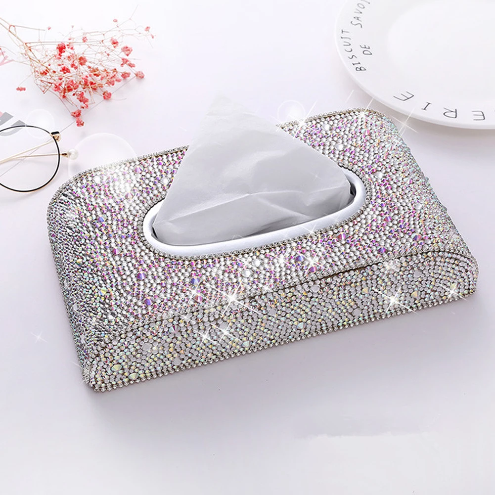 Bling Car Tissue Box высокого класса кристаллическая бумажная обложка чехол для салона автомобиля аксессуары для укладки