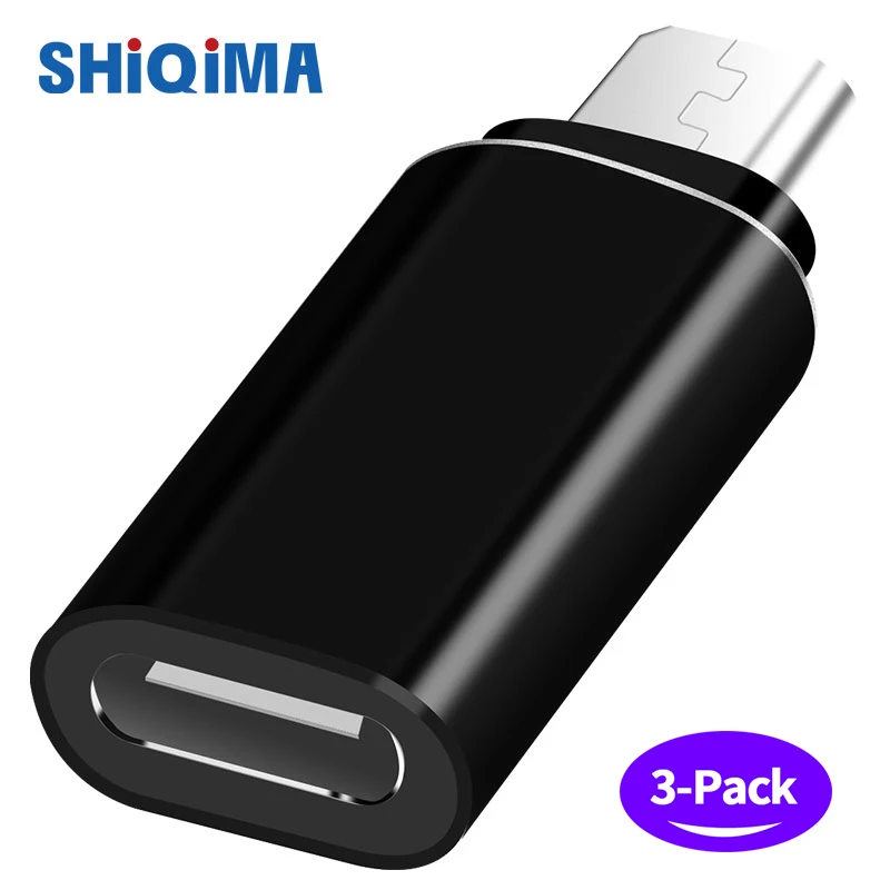 USB-C адаптер type-C к Micro USB конвертер usb type Pro C для samsung Xiaomi huawei Honor Macbook Oneplus Nokia - Цвет: Black 3pcs