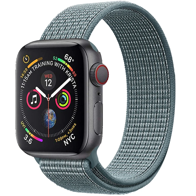 29 Celestial Teal Ремешок для Apple Watch 44 мм 40 мм ремешок из нейлона iWatch Correa Series 5 4 3 2 Sport Loop 42 мм 38 мм браслет ремешок для часов аксессуары Новинка - Цвет ремешка: 29 Celestial Teal