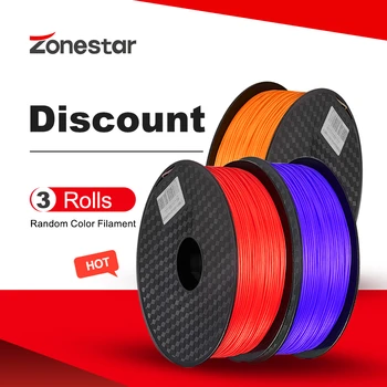 

3KG PLA Filament Free Shipping From Russia ZONESTAR 1.75mm Plastic Consumables Material 28 Colors 3D Printer 1KG/Roll