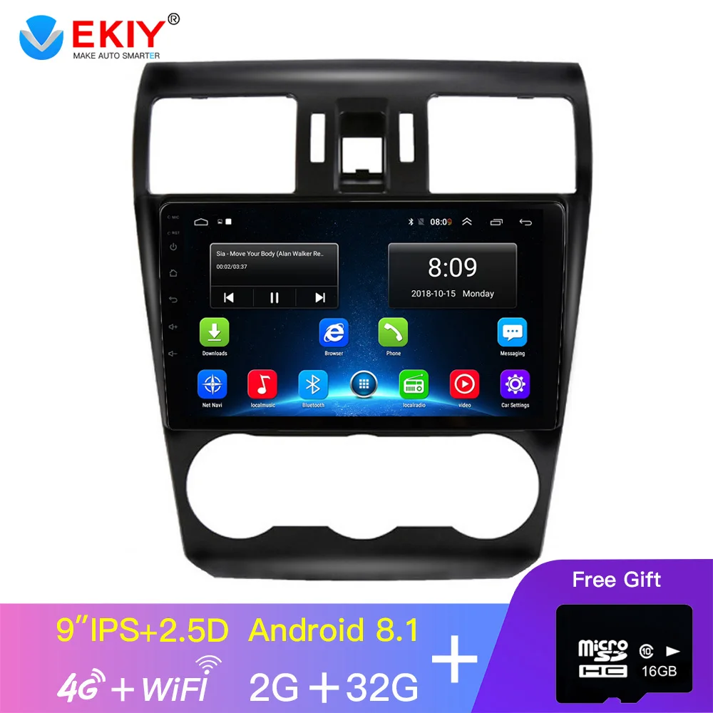 EKIY 9 ''2.5D автомобильный Радио Мультимедиа Видео плеер нет 2 Din Авто Радио Аудио для Subaru Forester XV WRX 2012- gps навигация