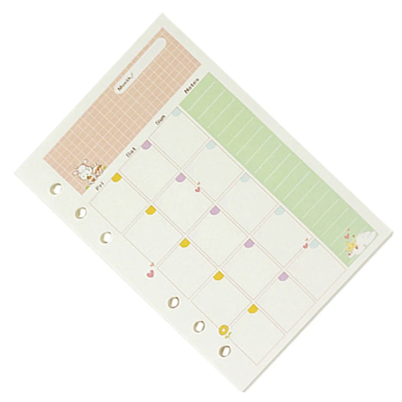 2Pcs A5 Cute Colorful Diary Refills Spiral Notebook Replace Color Core Loose Leaf Stationery Gift School Planner Ring Binder Pap