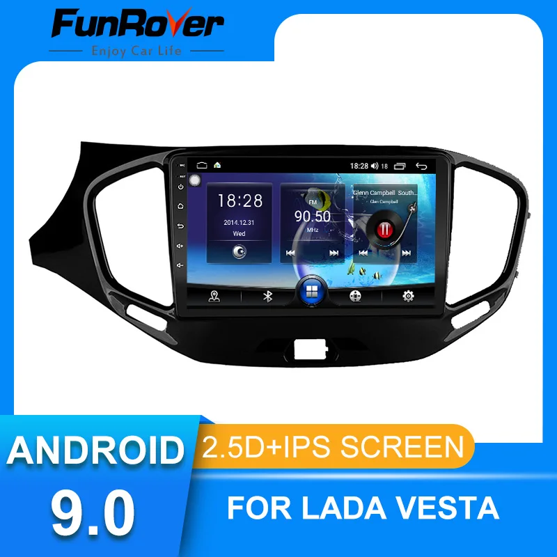 

Funrover 9" android 9.0 Car Radio Multimedia Player autoradio For LADA Vesta Cross 2015-2019 Navigation GPS 2 din 2.5D IPS nodvd
