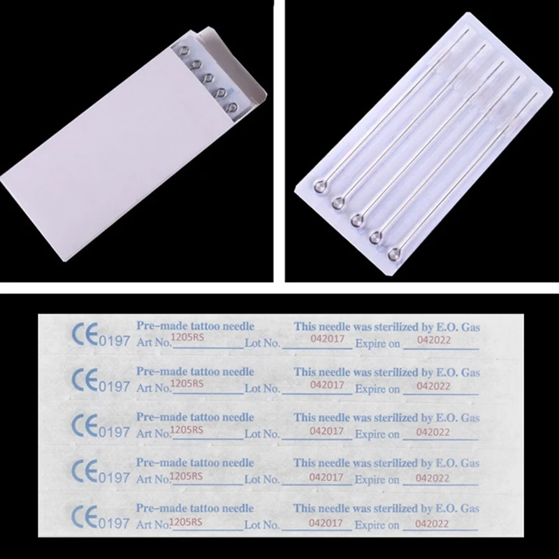 50pcsTattoo Needles Stianless Medical Disposable Permanent Makeup Microblading Round Liner Needles for Tattoo Machine Gun Tattoo
