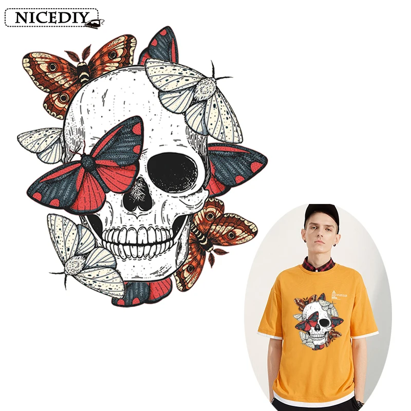 Transfer Thermocollants Iron On Patches Punk Tshirt Skull Patch