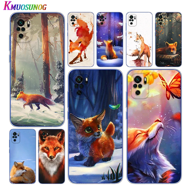 Чехол-животные из мультфильмов лиса для Xioami Redmi Note 10 10S 9T 9S 8T 8 7S 7 6 5A 5 4X 4 Pro Max