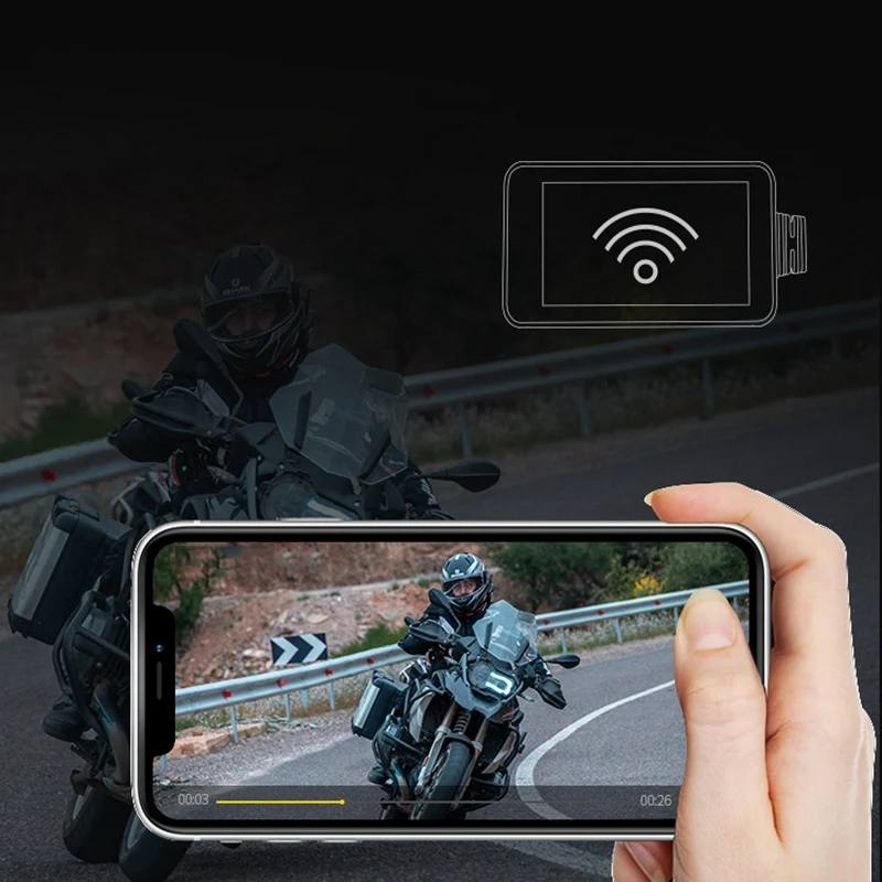 HD 1080P Нажмите 4 дюйма мотоцикл вождения рекордер Wifi двойной объектив хост водонепроницаемый локомотив рекордер