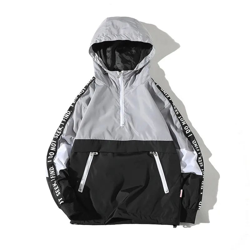 

2020 Mens' Autum Winter Long Sleeve Zipper Patchwork Hooded Sweatshirt Cardigan Tops Outdoor Motorcycle Clothes