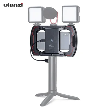 

Ulanzi Video Vlog Phone Charging Rig Cage 15W Wireless Quick-charge with Triple Cold Shoe 1/4 Screw for Mic LED Light Mounting