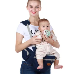 Tabouret multifonction pour bébé, assise à la taille, épaule respirante, dos avec tabouret unique, sangles bleu foncé, pop it 