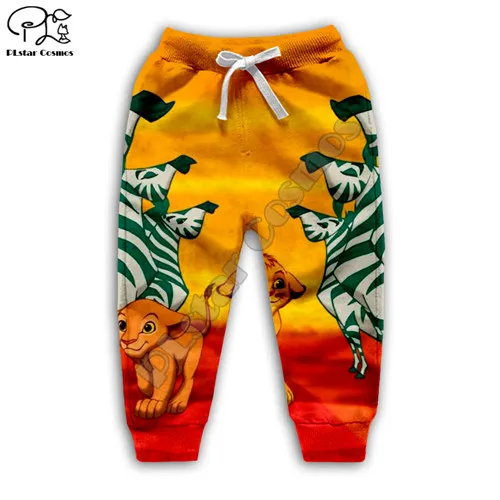 kids pants Детские толстовки на молнии с объемным принтом «Король Лев»; толстовки с капюшоном и Simba с героями мультфильмов; штаны; одежда для маленьких мальчиков и девочек; пуловер HAKUNA MATATA - Цвет: kids pants