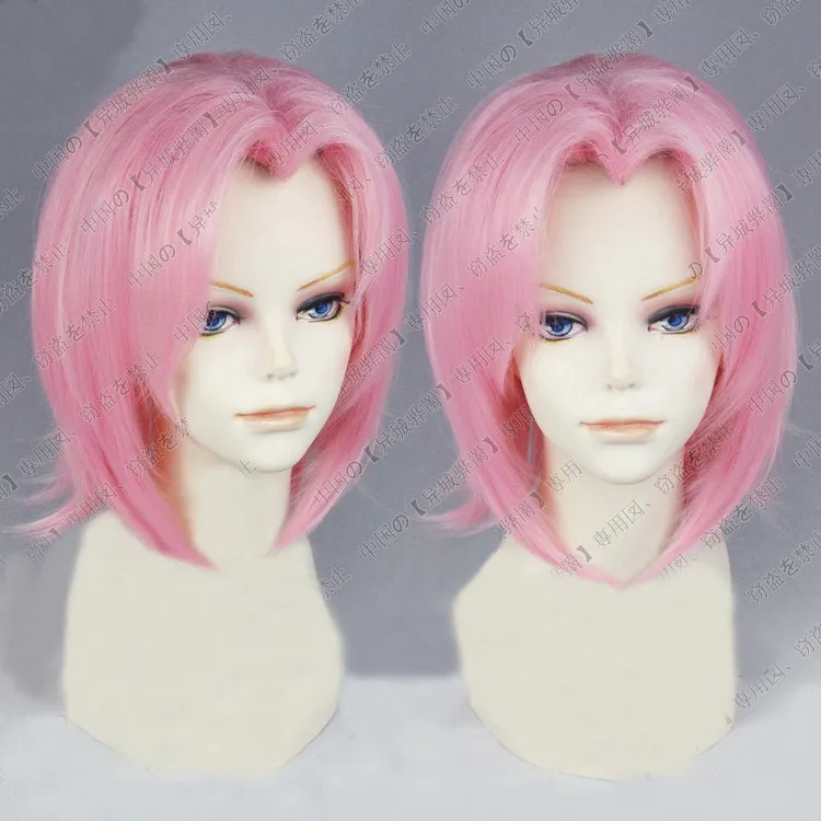 Haruno Sakura Cosplay Wig Anime Short Pink Styled Hair Heat Resistant Synthetic Wigs + Track Cap | Тематическая одежда и