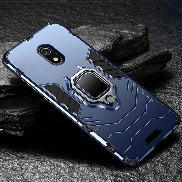 Blue Защитный чехол для Xiaomi mi Note 10Pro 9TPro 9SE CC9 Pro Red mi K30 K20 Pro 8A 7A 6 5 4X Note 8T 8pro фотоаппаратов моментальной печати 7S 6 5 4 автомобильный чехол для телефона с кольцом - Цвет: Blue