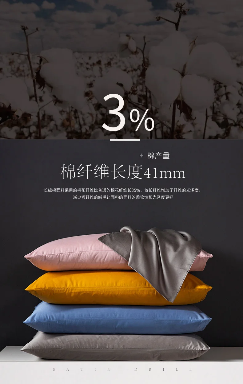 Description Picture 6 of item60S High Quality Egyptian Cotton Pillow Case Solid Color Home Hotel Bedding Pillow Cover Brief Style Pillowcase