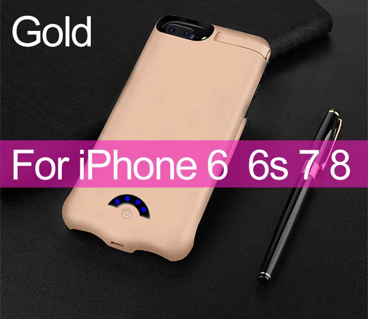 4.7 Gold Чехол для аккумулятора 10000 мАч, внешний аккумулятор, чехол для iPhone 6, 6 S, 7, 8, 6 P, 6SP, 7 P, 8 Plus, Внешний чехол для задней панели - Цвет: 4.7 Gold