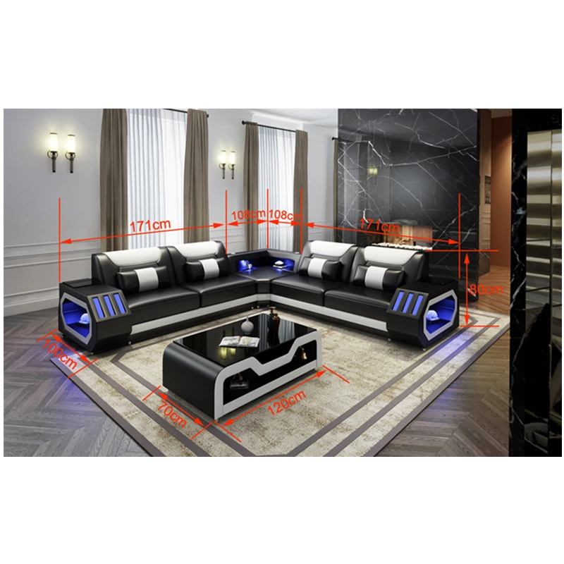 Cbmmart современный роскошный Многофункциональный итальянский кожаный диван для гостиной