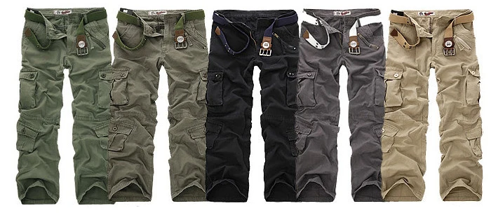 Calças militares camufladas masculinas, calças estilo cargo