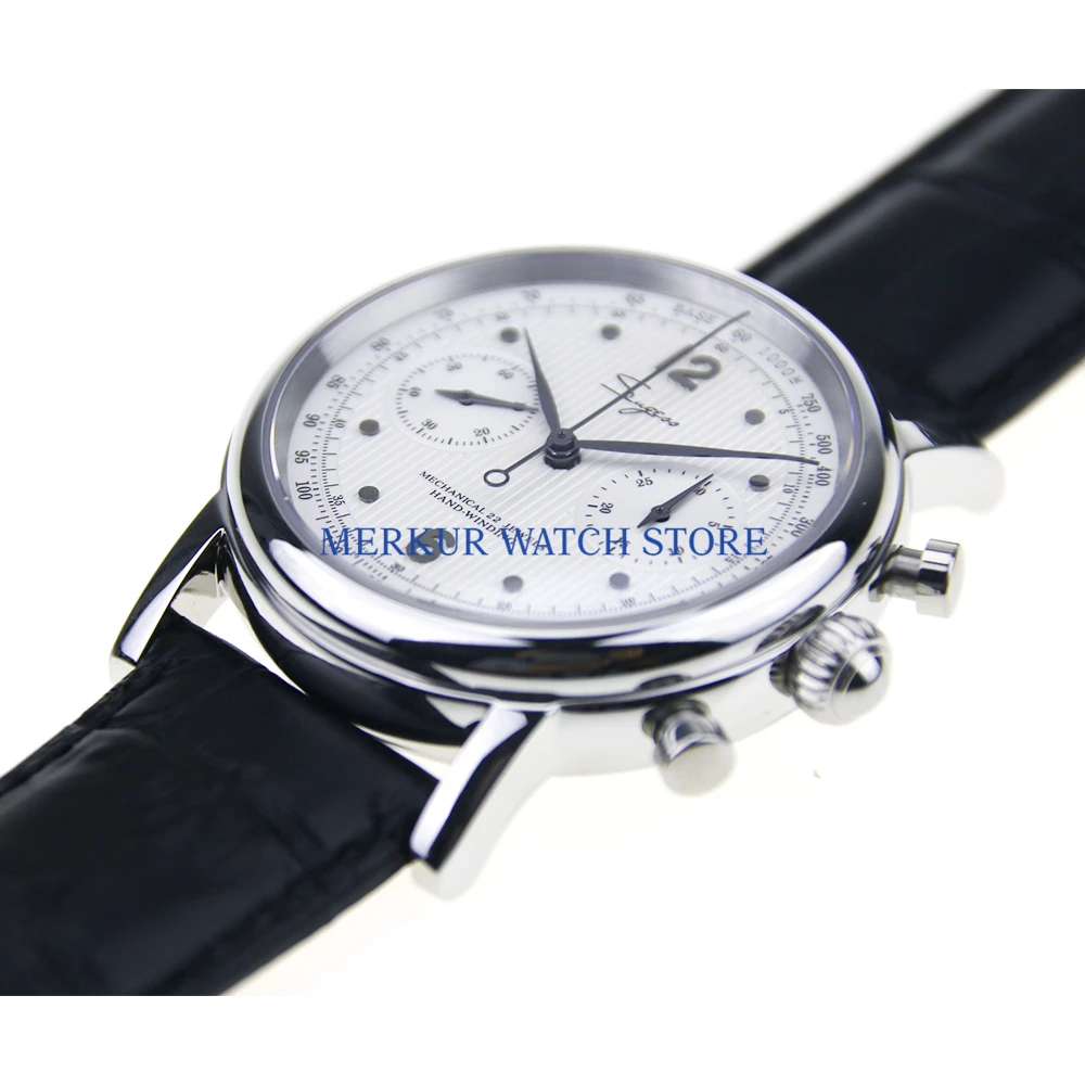 

Sugess Mens Watch Mechanical Chronograph Pilot 1963 Dress Watch Dress Seagull Movement St1901