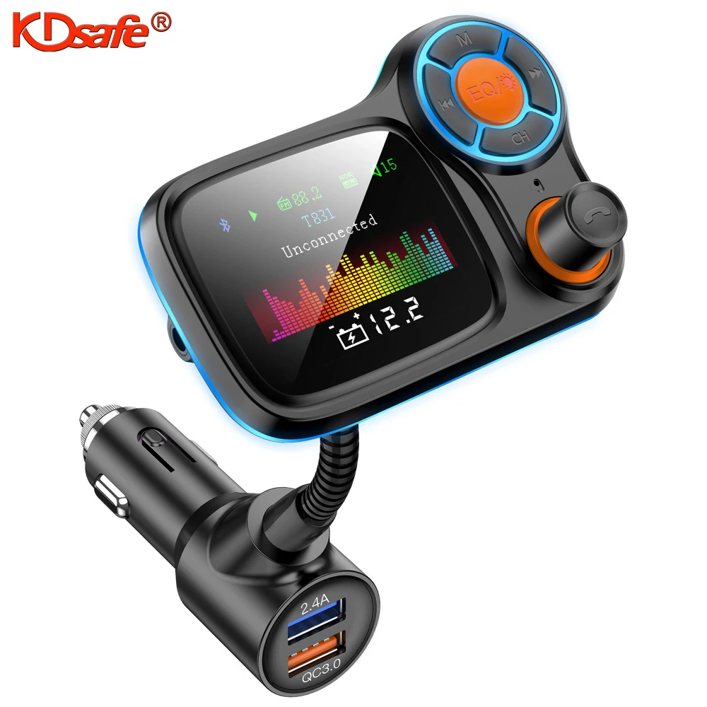 Bluetooth MP3-плеер KDsafe с цветным экраном 1 8 дюйма автомобильное радио AUX QC3.0