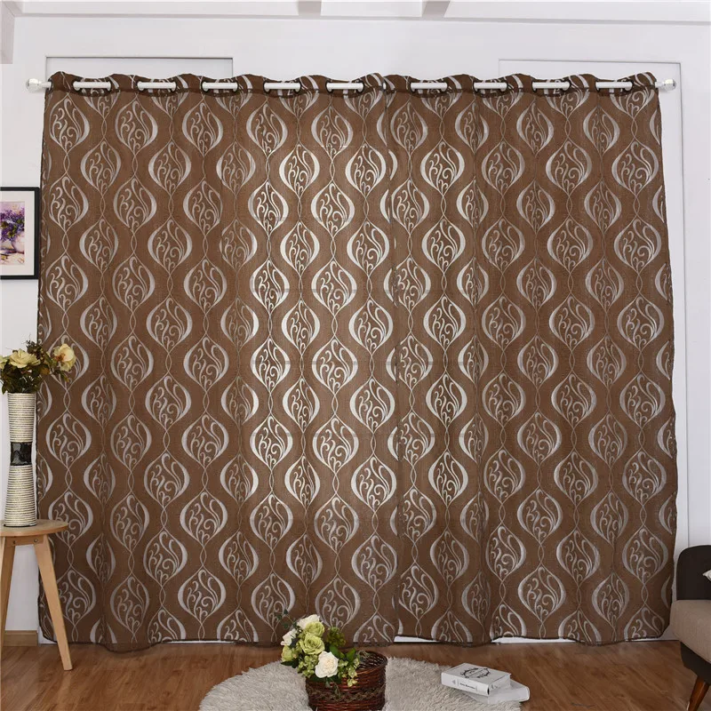 Fashion Simple Rural Style Hook Bubble Cut Flower Shape Curtain Window Screen Curtains For Living Room Bedroom Decor