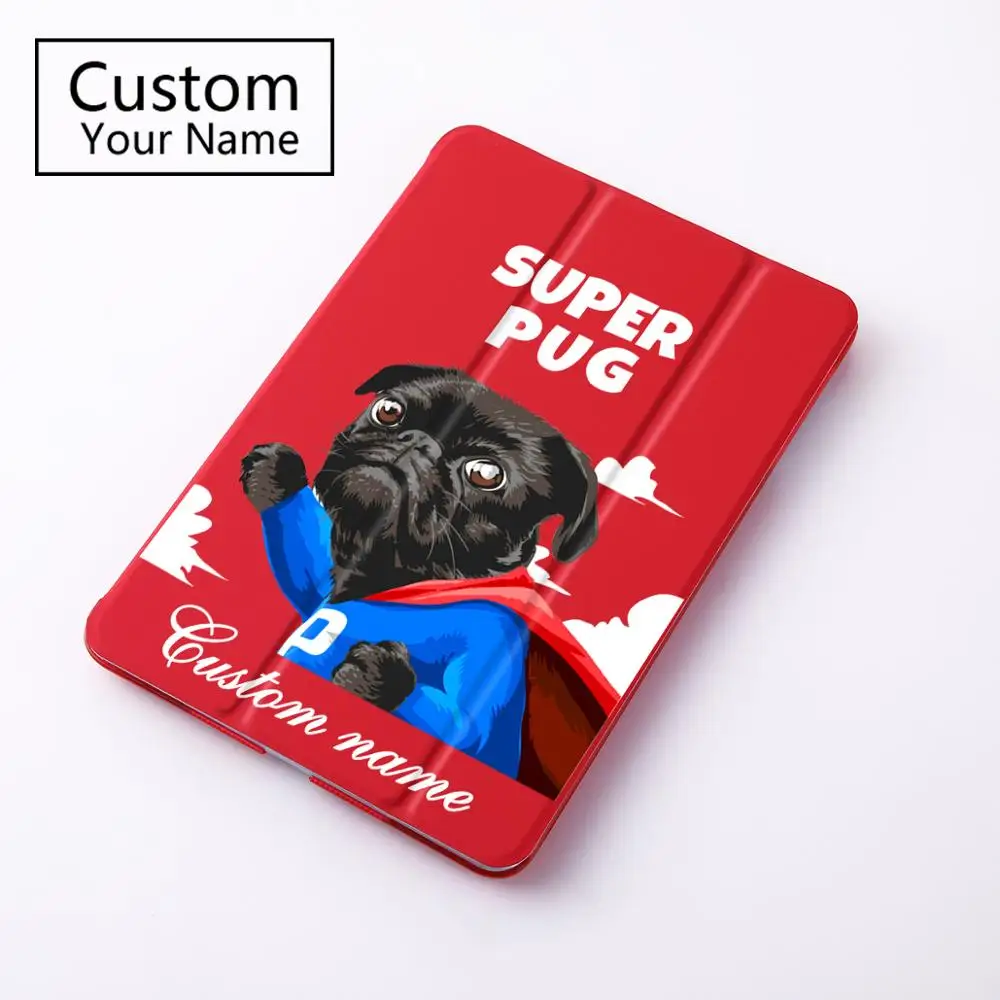 

Custom Name Case for iPad Air 2 Custom Name Tablet Cover for A1566 A1567 Folding Stand Cartoon PC Cases for Girls DIY Present