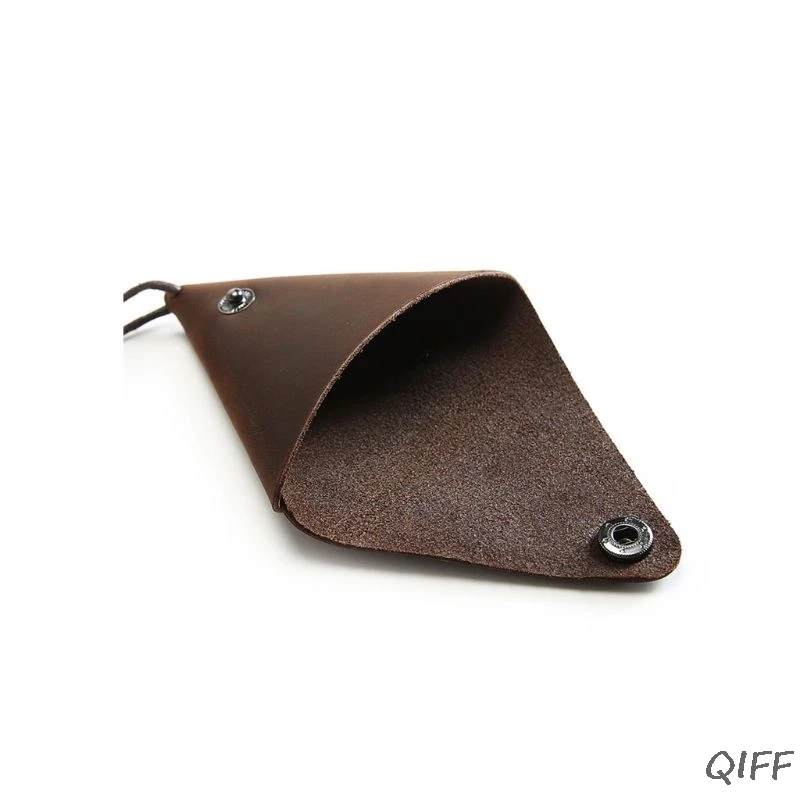 Unisex PU Leather Coin Pouch Retro Purse Pocket Mini Wallet with Keychain