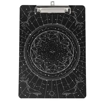 

1Pc Starry Night Document Holder Clipboard Acrylic Writing Board File Clip Folder Paper Ticket Storage Plate Clip Board