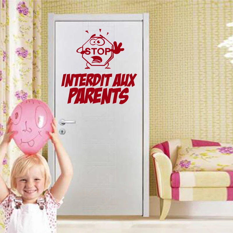 Французский виниловый стикер на стену интердит aux родители съемные настенные