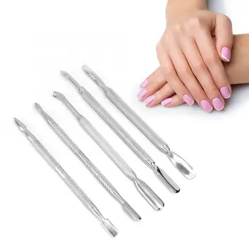 

Manicure Set 5pcs Professional Stainless Steel Dead Skin Fork Steel Pusher Nail Trimmer Manicure Tool Set Manicure
