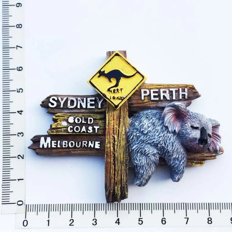 Bella 3D Magneti per Frigorifero Calamite da Frigo Fridge Magnet Sticker Stile Australia Canguro Koala Coccodrillo Decorazione Casa Regalo