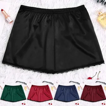 

JAYCOSIN Silk Satin Sexy Pants Flowers Floral Lace Pajamas Underwear Women Breathable Comfortable Shorts Four Season S-XXXL