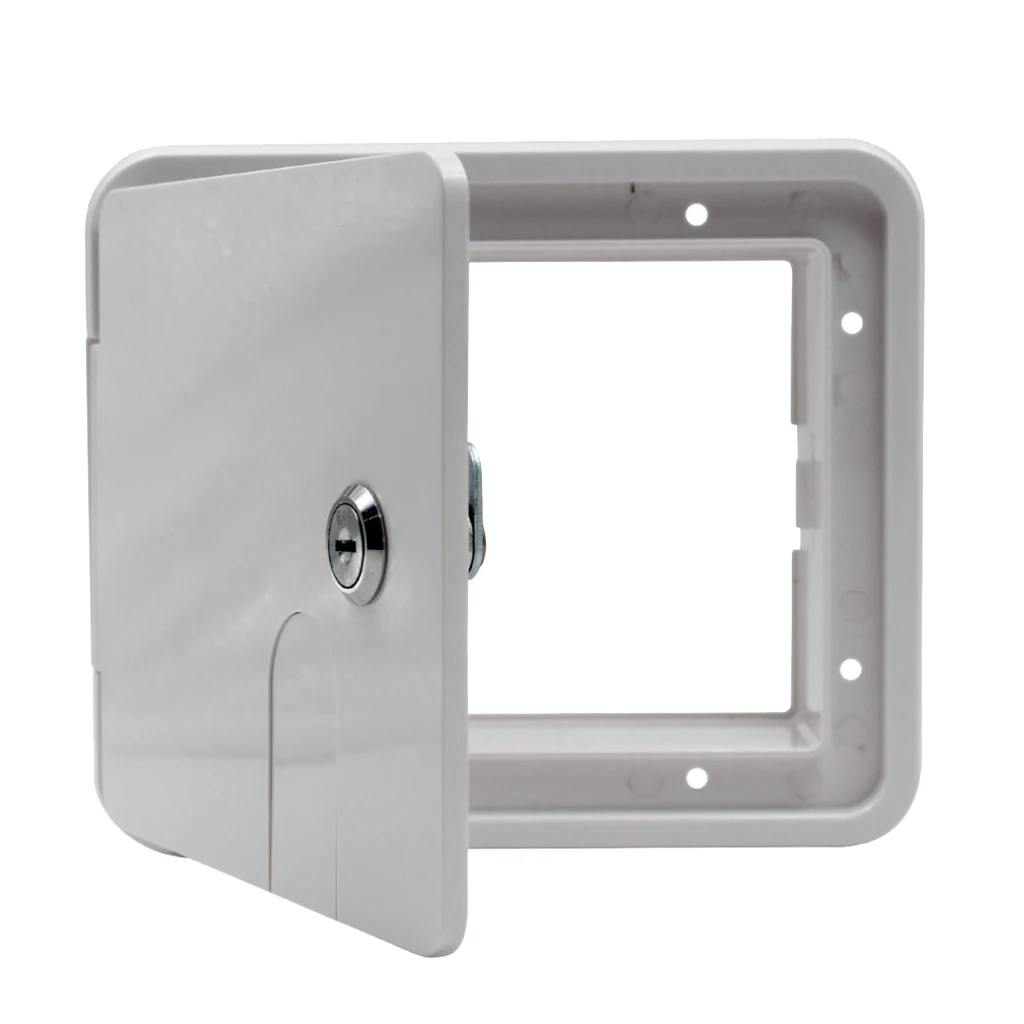 White Square Electric Cable Hatch Access Door for Marine Boat RV Camper, with 2 Keys