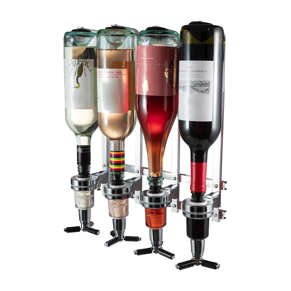 Shoze 3pcs Drinks Dispenser Spring Type Optic Spirit Bottle Holder Wall-Mounted Bar Barware Fixing Bracket Sets 
