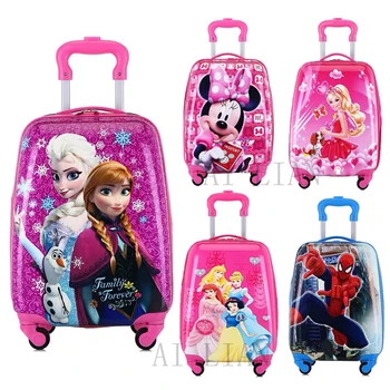 

Kids Travel Trolley Luggage on wheels Cartoon suitcase Rolling luggage Children carry on cabin trolley Luggage bags case Cute
