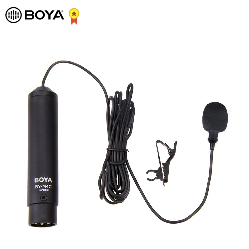 BOYA Профессиональный клип-на кардиоидный XLR петличный микрофон BY-M4C для sony Canon Panasonic видеокамеры зум аудио рекордеры