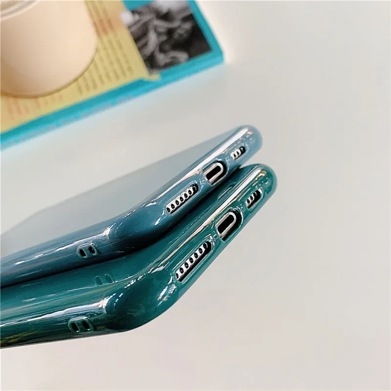 Lovebay глянцевый чехол для телефона для iPhone 11 Pro X XR Xs Max нежный сплошной карамельный цвет мягкий ТПУ задняя крышка для iPhone 6 6s 7 8 Plus