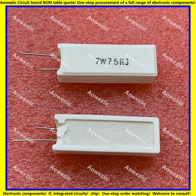 

10 шт./лот 7W75RJ 7w75Ω драгоценность м2 вертикальное сопротивление цемента 7W75ohm 7W75R керамическое сопротивление точность ± 5% сопротивление мощности