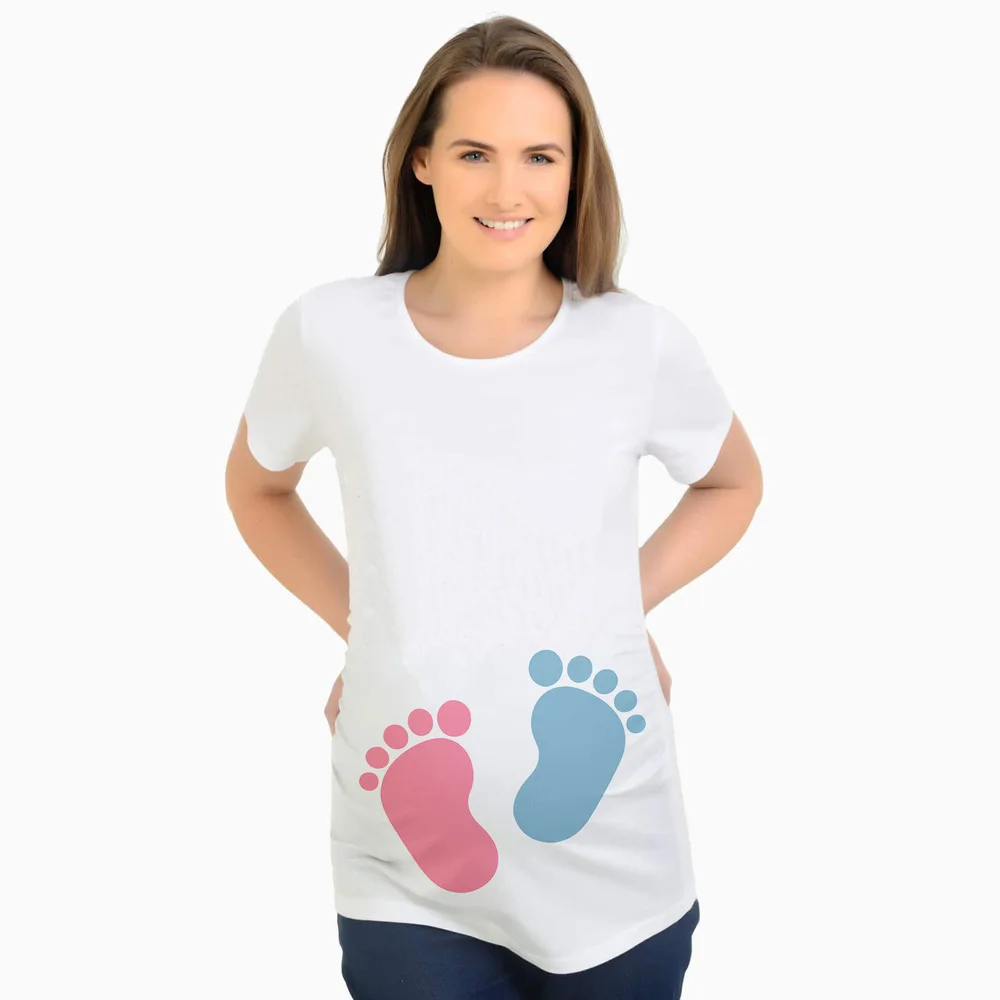 

New European and American Simple Maternity Wear Summer English Alphabet Printing Round Neck Large Size Short-sleeved T-shirt